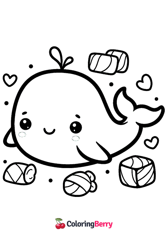 Whale Squishmallow Coloring Page