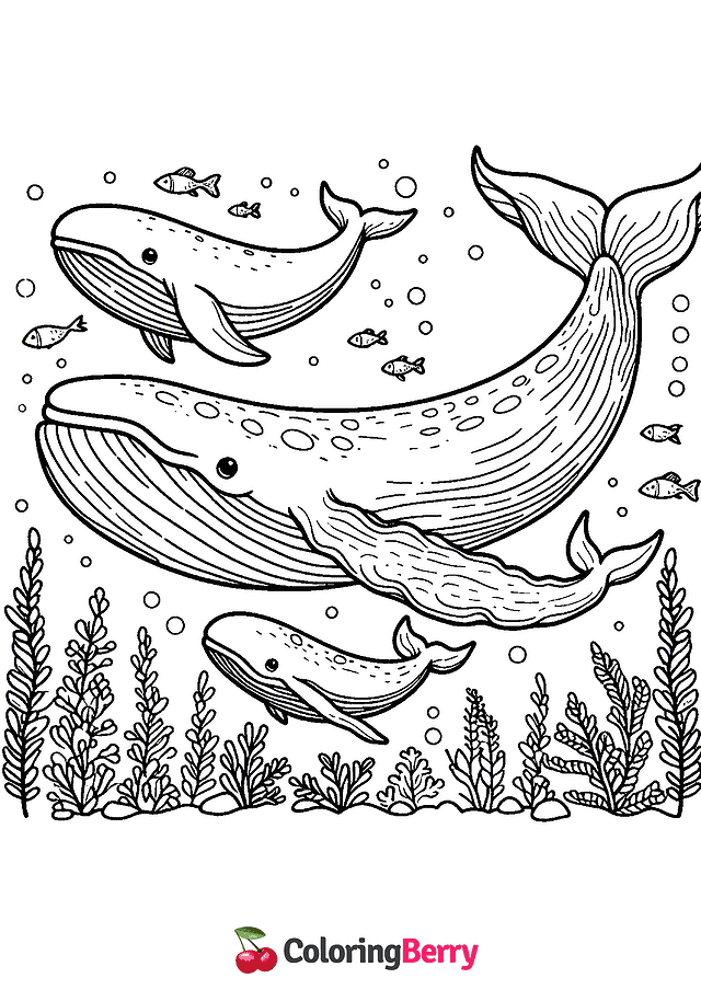 Whales Coloring Page