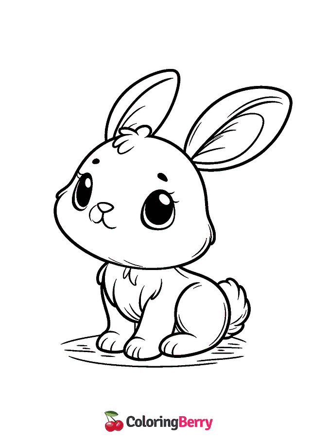 White Rabbit Coloring Page