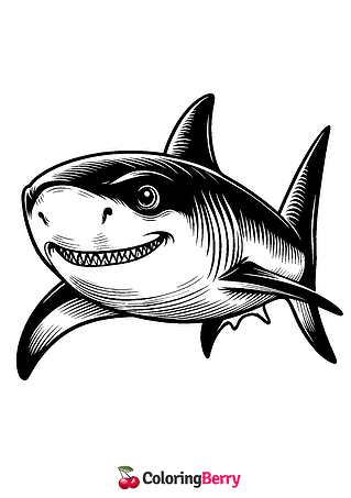 White Shark Coloring Page