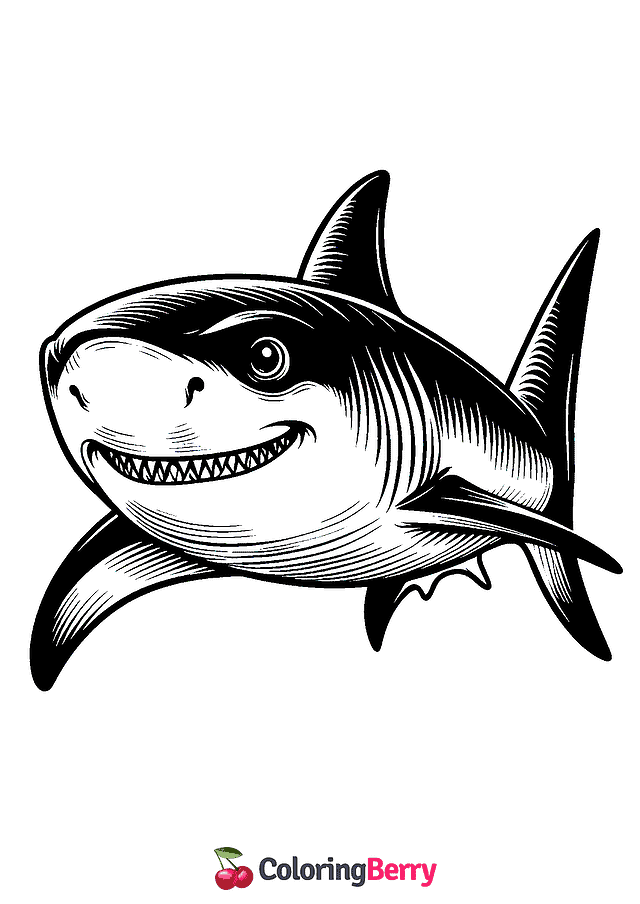 White Shark Coloring Page