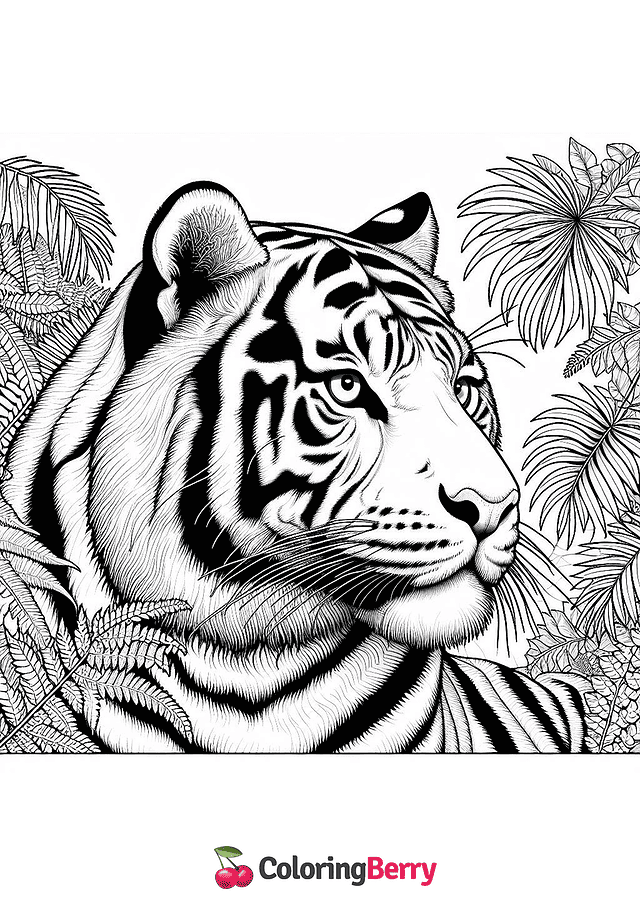 White Tiger Coloring Page