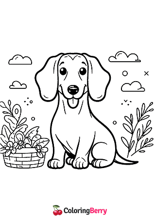Wiener Dog Coloring Page