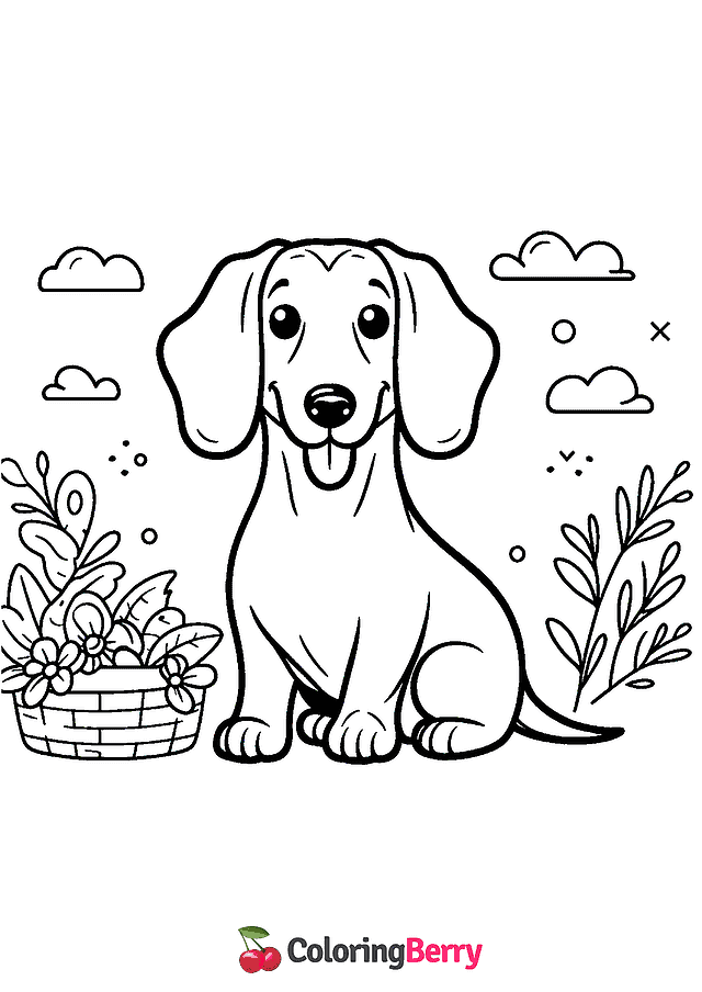 Wiener Dog Coloring Page