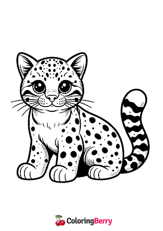 Wild Cat Coloring Page