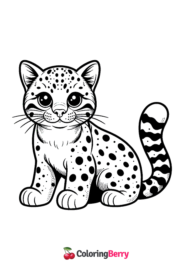 Wild Cat Coloring Page