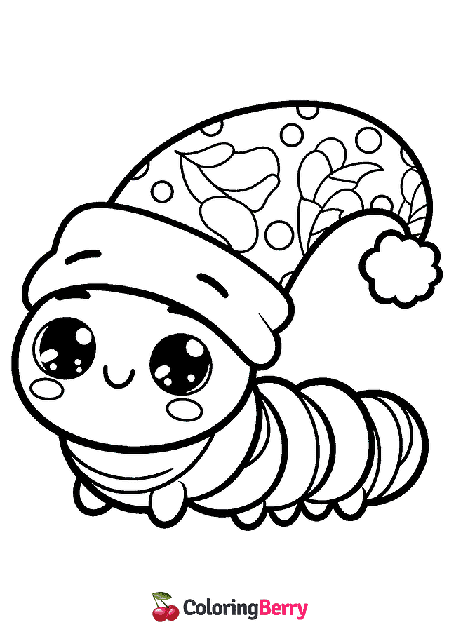 Winter Caterpillar Coloring Page