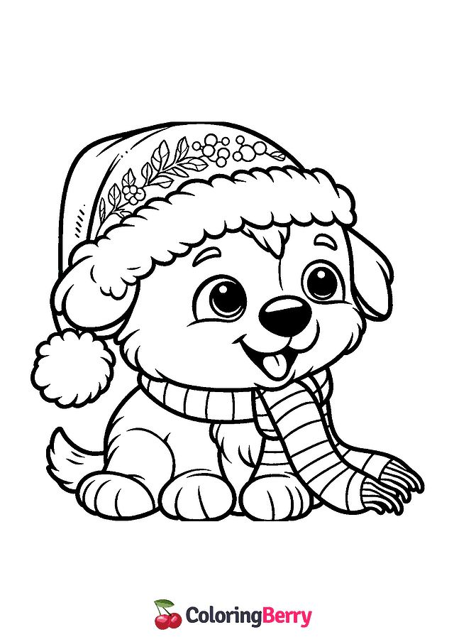 Winter Dog Coloring Page