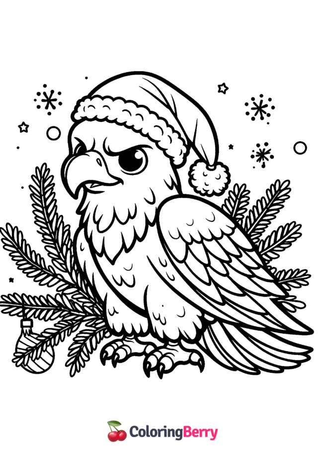 Winter Eagle Coloring Page