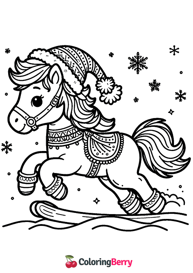 Winter Horse Coloring Page