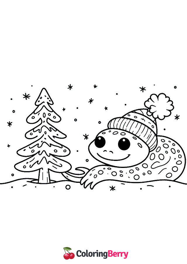 Winter Salamander Coloring Page