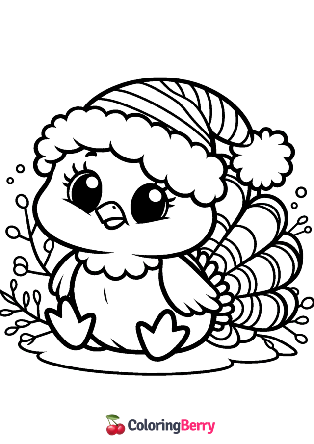 Winter Turkey Coloring Page