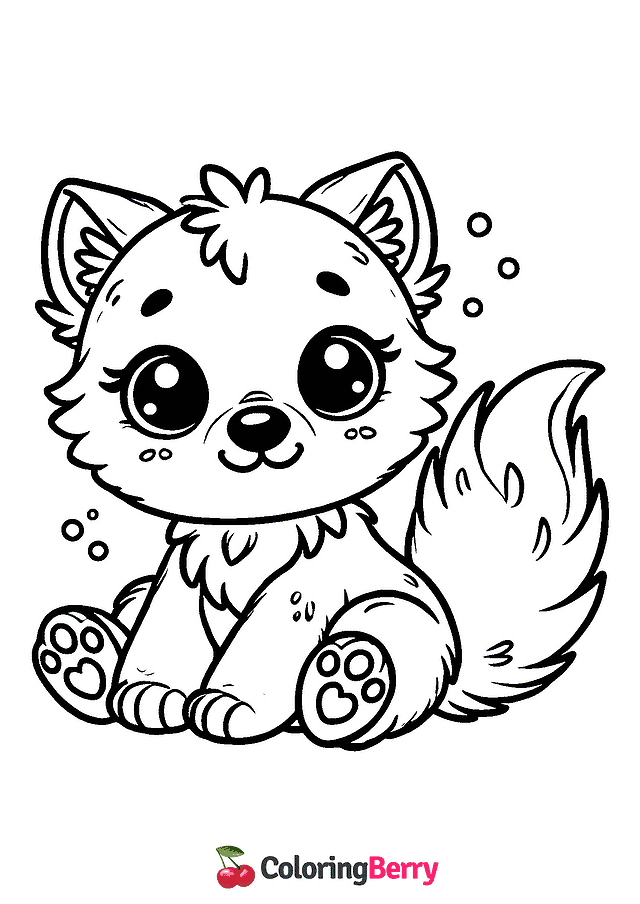 Wolf Cub Coloring Page