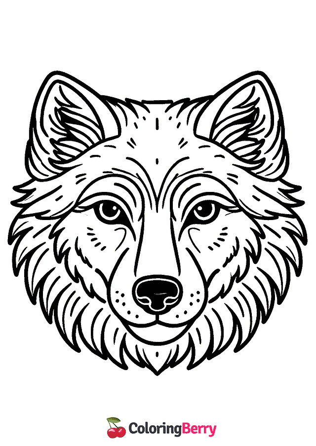 Wolf Face Coloring Page