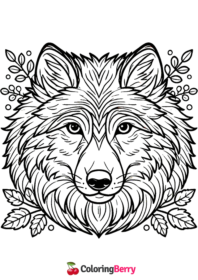 Wolf Head Coloring Page