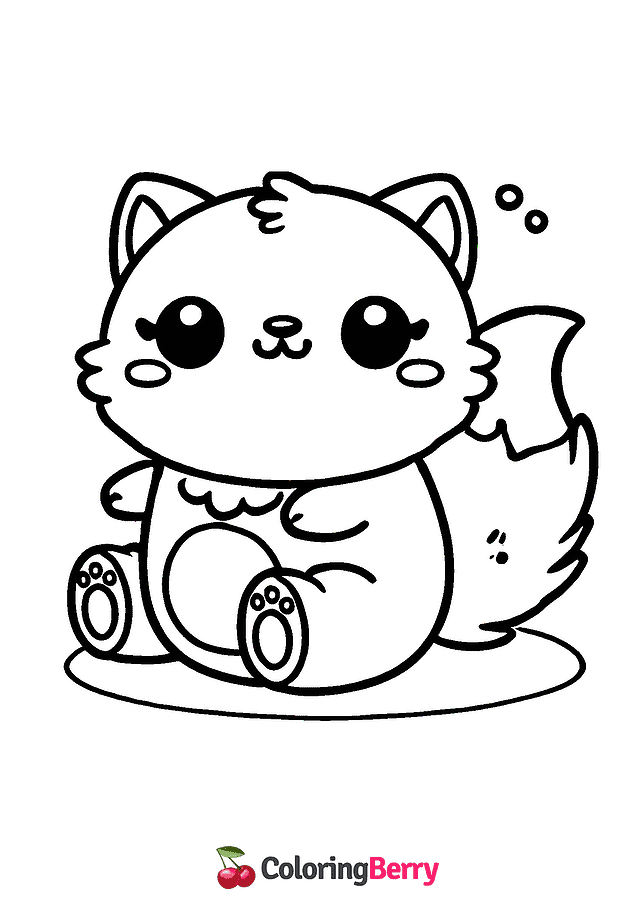 Wolf Squishmallow Coloring Page