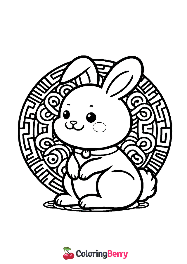 Year of the Rabbit Coloring Page