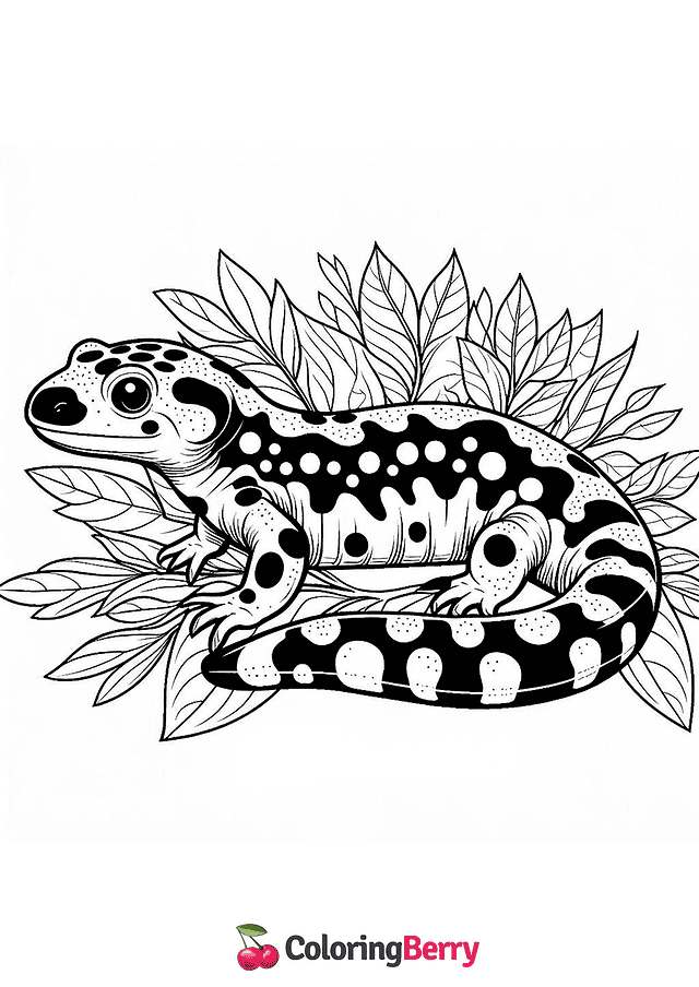 Yellow-spotted Salamander Coloring Page