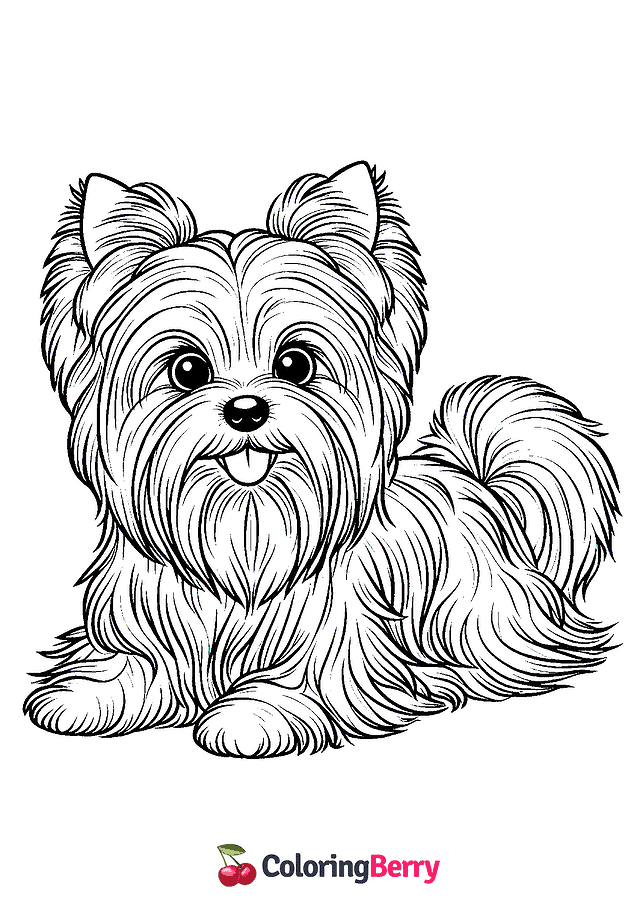 Yorkie Coloring Page