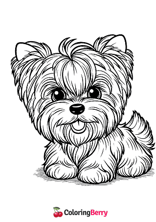 Yorkies Coloring Page