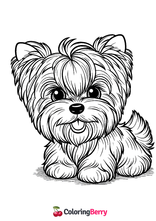 Yorkies Coloring Page