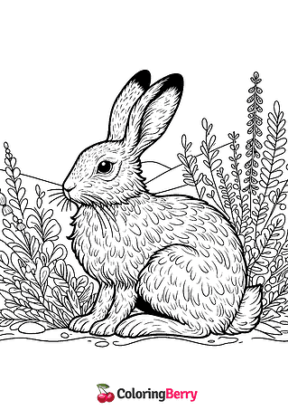 Young Hare Coloring Page