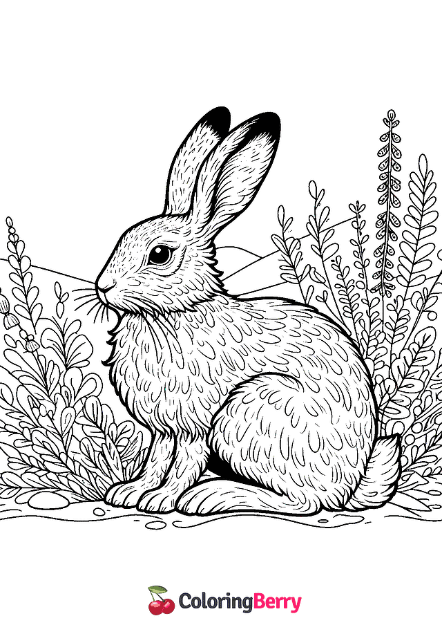 Young Hare Coloring Page