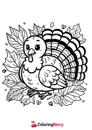 Young Turkey Coloring Page