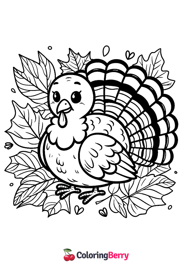 Young Turkey Coloring Page